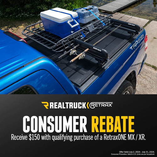 Shield Your Cargo & Save Big: Limited-Time $150 Rebate on RetraxONE Tonneau Covers (MX & XR) at JustBoltOns.com! Shield Your Cargo & Save Big: Limited-Time $150 Rebate on RetraxONE Tonneau Covers (MX & XR) at JustBoltOns.com!