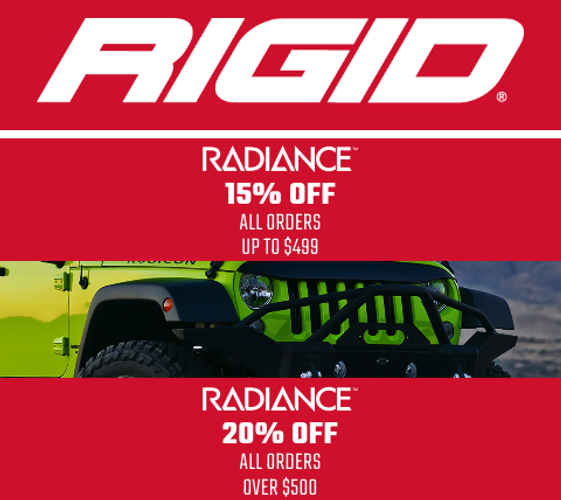  Illuminate Your World with Rigid Industries: Exclusive Radiance Light Rebates, 15% to 20% Off for the Holidays!