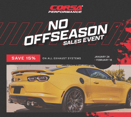 Save 15% on CORSA Performance Exhaust Systems – Limited Time Offer at JustBoltOns.com! Save 15% on CORSA Performance Exhaust Systems – Limited Time Offer at JustBoltOns.com!