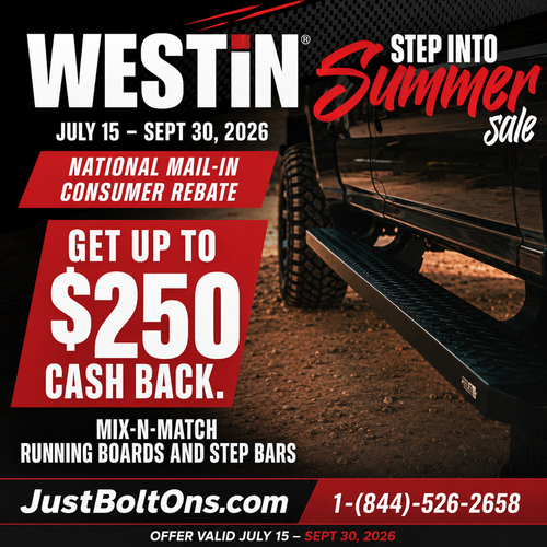 Westin Step Into Summer Rebate 2026: Earn Up to $250 Cash Back on Running Boards, Step Bars, Power Running Boards & More.