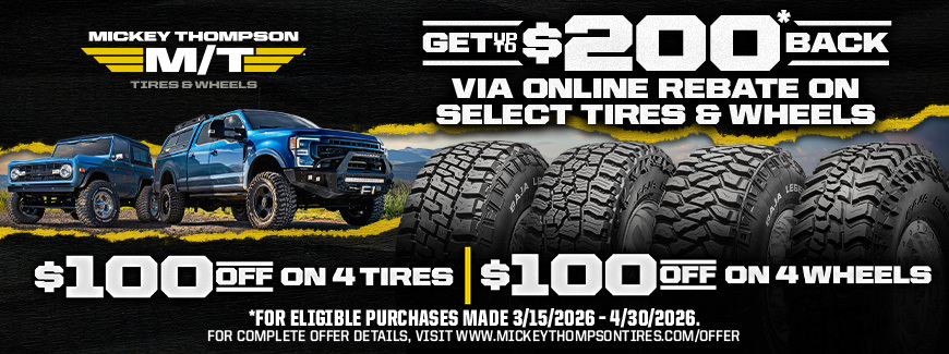 Earn $100 back on select Mickey Thompson wheels (set of 4)