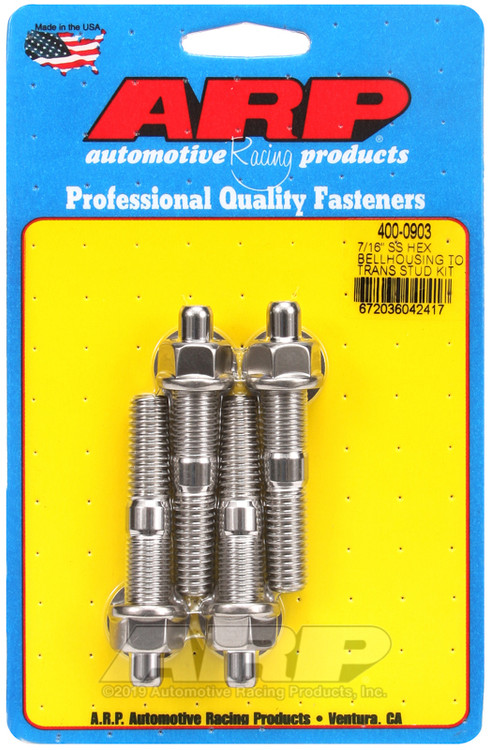 ARP 7/16 inch Stainless Steel Hex Bellhousing to Transmission Stud Kit ...