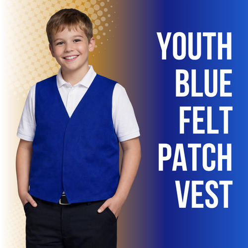 Youth Felt Blue Patch Vest