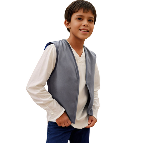 Youth Grey Twill Patch Vest
