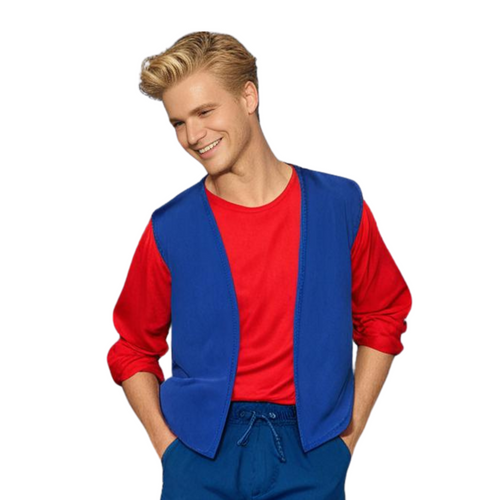 Adult Blue Twill Patch Vest