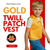 Youth Gold Twill Patch Vest with Leather Tie