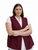 Plus Size Adult Burgundy Twill Patch Vest