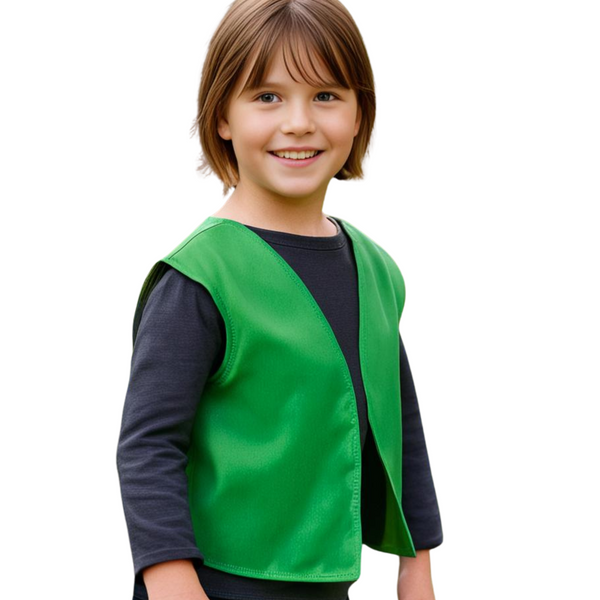 Youth Green Twill Patch Vest