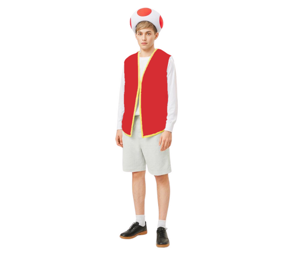 Plus Size Adult Red CosPlay Toad Vest