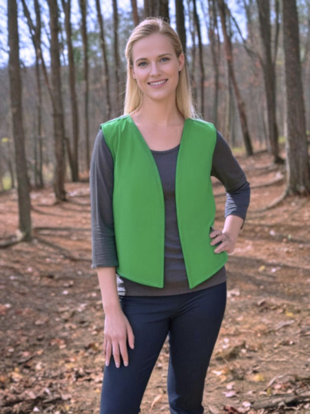 Adult Green Twill Patch Vest
