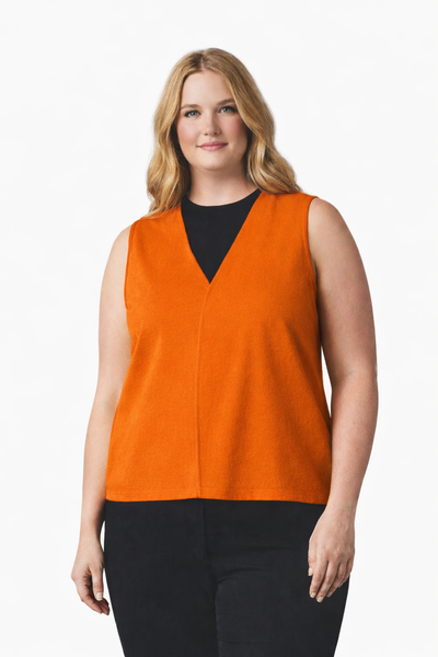 Plus Size Adult Orange Felt Patch Vest