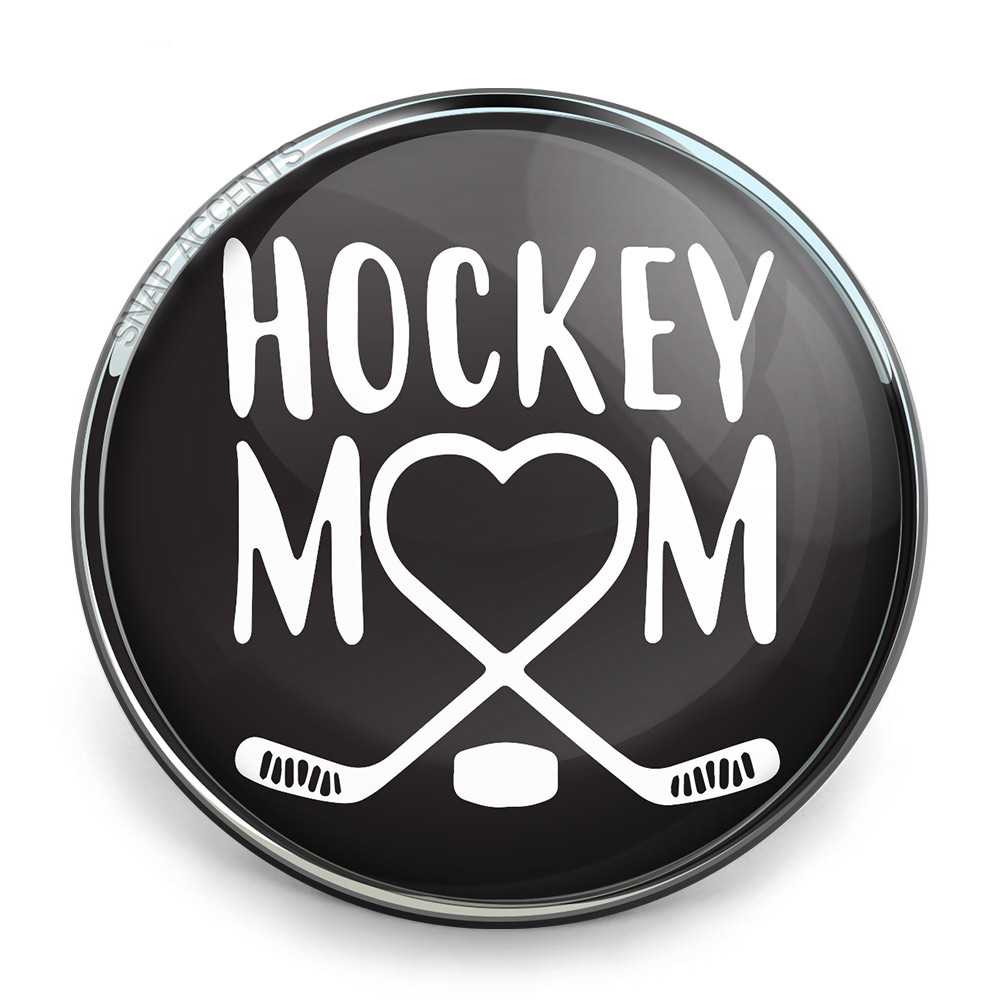 Custom Snap Jewelry Hockey Mom Heart Snap Ginger Charm Magnolia Vine Button by SnapAccents