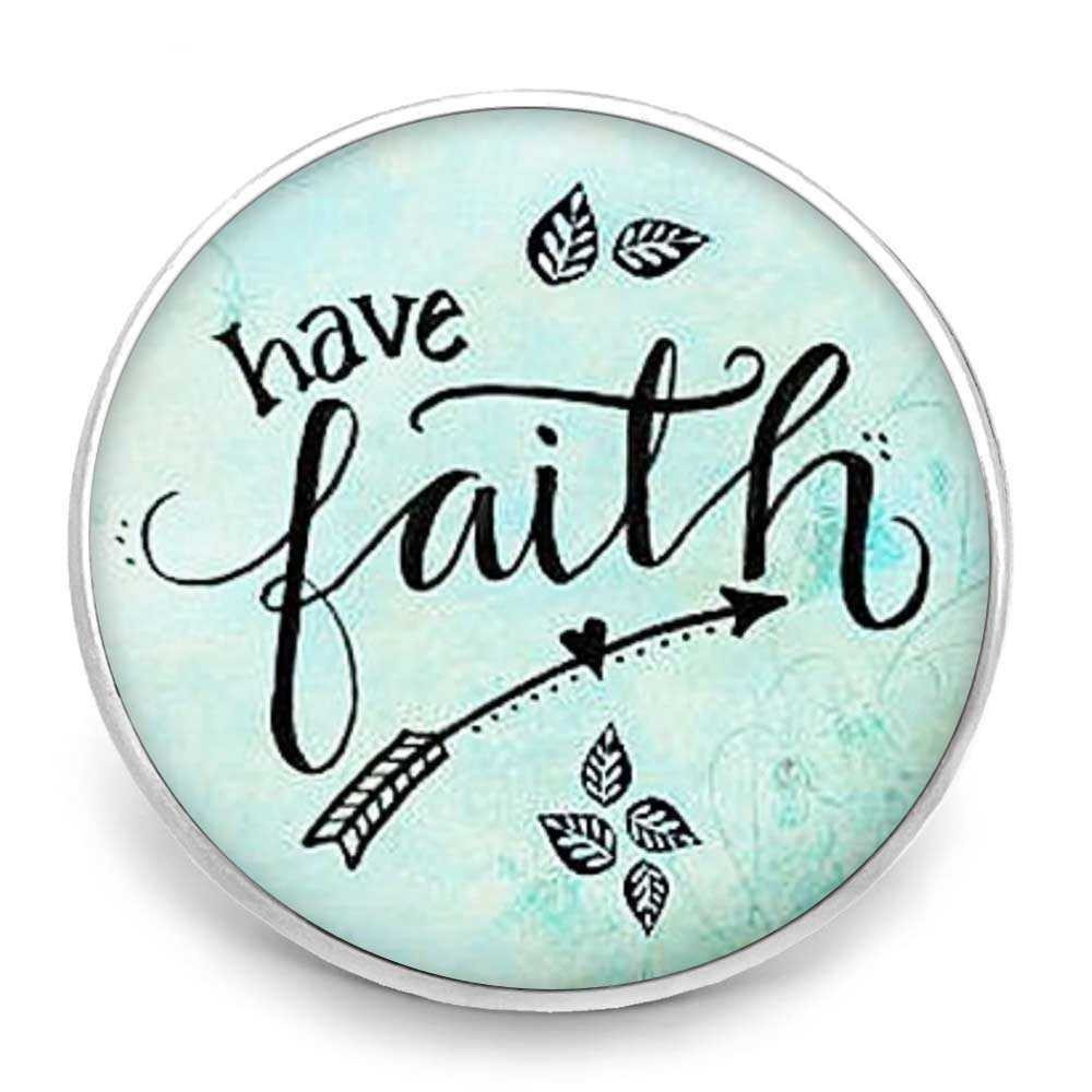Custom Snap Jewelry Have Faith Snap Ginger Charm Magnolia Vine Button by SnapAccents