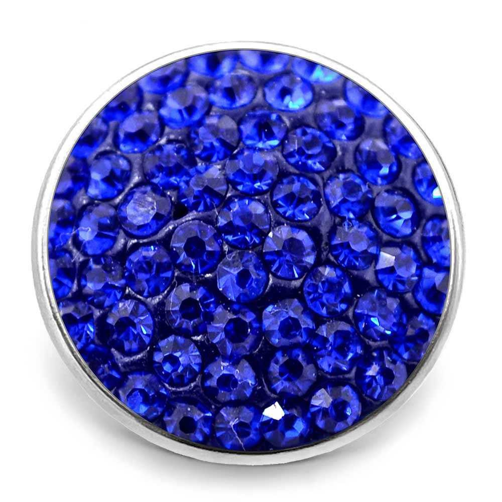 Custom Snap Jewelry Candy Rhinestone Snap - Royal Blue Ginger Charm Magnolia Vine Button by SnapAccents