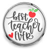 Custom Snap Jewelry Best Teacher Ever Snap Ginger Charm Magnolia Vine Button by SnapAccents