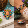 Antique Bead Snap - Aqua, Coral, Yellow, alternate product view by SnapAccents
