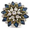 Marquise Rhinestone Flower Snap - Blue