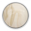 Round beige marble pattern SnapAccents snap jewelry charm with silver metal rim, interchangeable decorative accessory for snap bracelets and necklaces, elegant neutral-toned fashion embellishment.