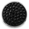 Round SnapAccents snap jewelry charm with black faceted rhinestones set in silver-tone metal, perfect for interchangeable snap bracelets, necklaces, and accessories.