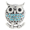 Owl Snap - Blue Rhinestone