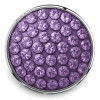 Round SnapAccents snap jewelry charm with multiple faceted purple crystals set in silver-tone metal, perfect for interchangeable snap bracelets, necklaces, and accessories.