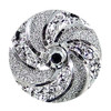 Silver-tone SnapAccents snap jewelry button with sparkling rhinestones in a swirl design, perfect for interchangeable charm bracelets, necklaces, and accessories, adding elegant sparkle and versatile style to personalized jewelry collections.