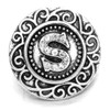 Custom Snap Jewelry Rhinestone Monogram Letter Snap - S Ginger Charm Magnolia Vine Button by SnapAccents