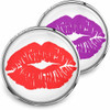SnapAccents snap jewelry set featuring interchangeable round charms with bold red and purple lip print designs, perfect for customizable fashion accessories, gift ideas, and trendy statement pieces.