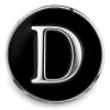SnapAccents black and silver snap jewelry charm featuring a bold letter D initial, round metal design, interchangeable accessory for bracelets and necklaces, stylish personalized fashion accent.