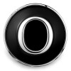 SnapAccents black and silver snap jewelry charm featuring a bold letter "O" design, interchangeable decorative accessory for bracelets and necklaces, stylish personalized initial snap button.