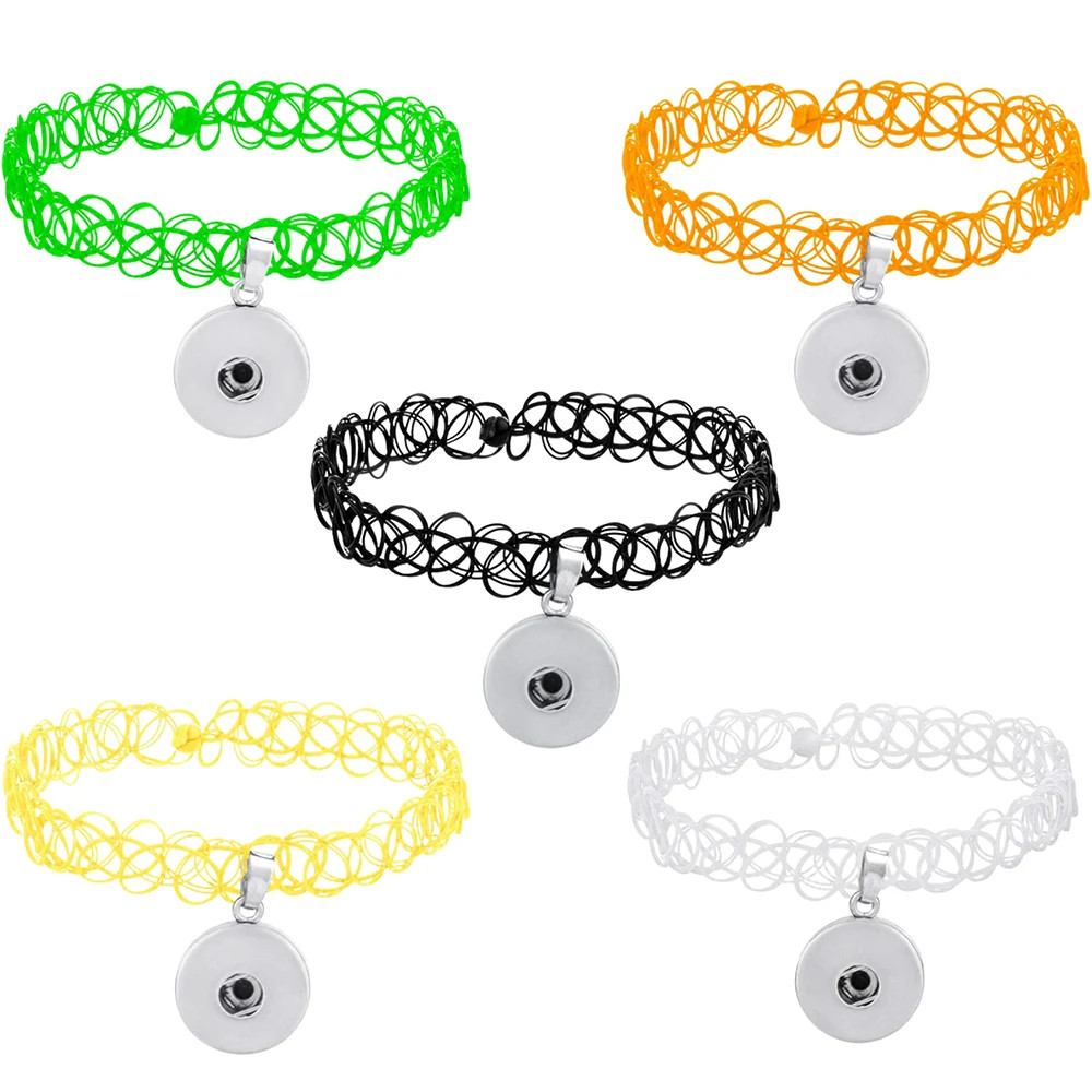Choker Necklace Snap Jewelry - Stretch Choker