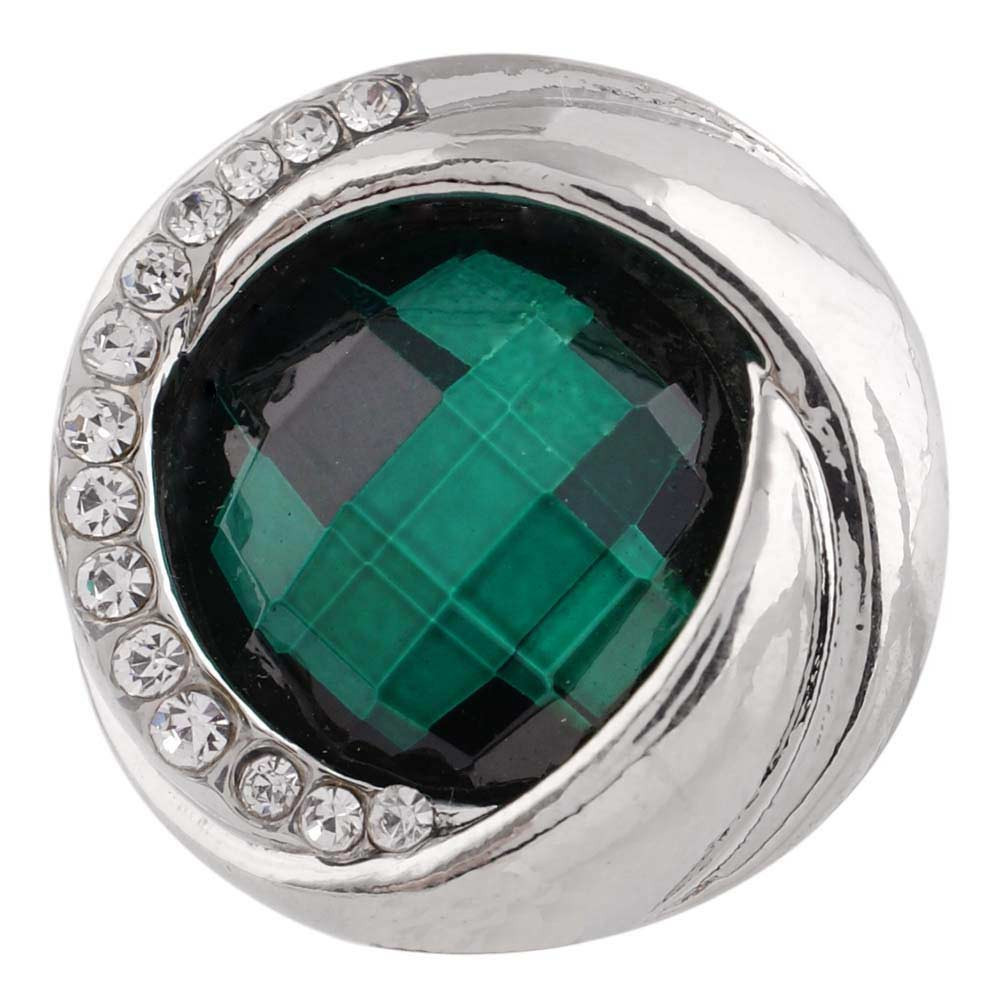 Square Mirrored Faceted Snap - Green | Snap Jewelry Ginger Charms ...