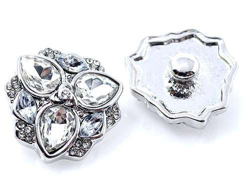 Rhinestone Petal Snap - Crystal | Snap Jewelry Ginger Charms | SnapAccents