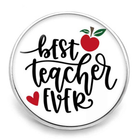 Best Teacher Ever Snap personalized ginger snap jewelry charm button by SnapAccents