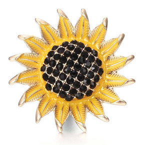 Custom Snap Jewelry Sunflower Snap - Yellow, Black Ginger Charm Magnolia Vine Button by SnapAccents