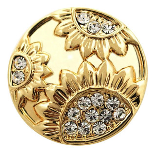 Sunflower Snap - Hammered Rhinestone - Gold