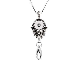 Antique Rhinestone Flower Snap Lanyard