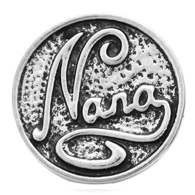 Custom Snap Jewelry Nana Enamel Snap - Vintage Gray Ginger Charm Magnolia Vine Button by SnapAccents