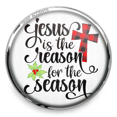 Custom Snap Jewelry Jesus is the Reason Christmas Snap Ginger Charm Magnolia Vine Button by SnapAccents