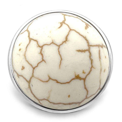 Custom Snap Jewelry Cream Howlite Stone Snap Ginger Charm Magnolia Vine Button by SnapAccents