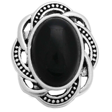 Custom Snap Jewelry Vintage Oval Black Pearl Snap Ginger Charm Magnolia Vine Button by SnapAccents