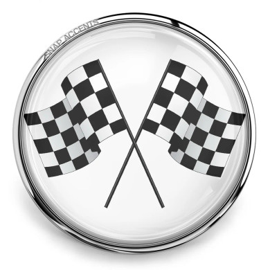 Custom Snap Jewelry Racing Checkered Flags Snap Ginger Charm Magnolia Vine Button by SnapAccents