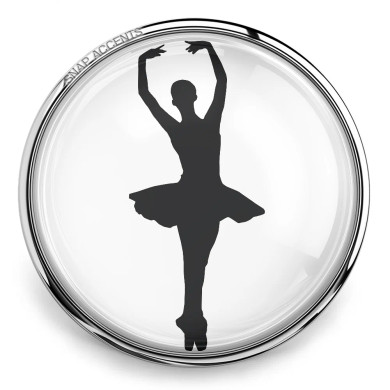 Custom Snap Jewelry Ballet Dancer Snap Ginger Charm Magnolia Vine Button by SnapAccents