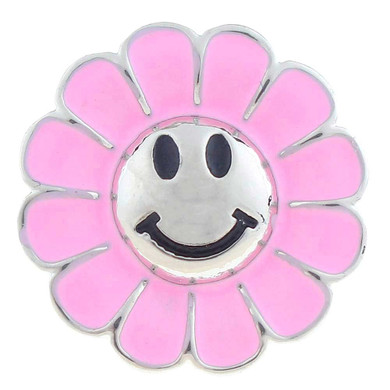 Custom Snap Jewelry Smile Emoji Flower Snap - Pink Ginger Charm Magnolia Vine Button by SnapAccents