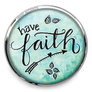 Custom Snap Jewelry Have Faith Snap Ginger Charm Magnolia Vine Button by SnapAccents