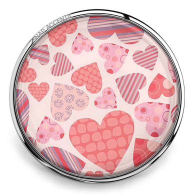 Custom Snap Jewelry Heart Scrapbook Pattern Snap - Pink Ginger Charm Magnolia Vine Button by SnapAccents