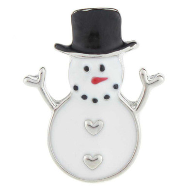 Custom Snap Jewelry Snowman Snap - Enamel Hearts Ginger Charm Magnolia Vine Button by SnapAccents