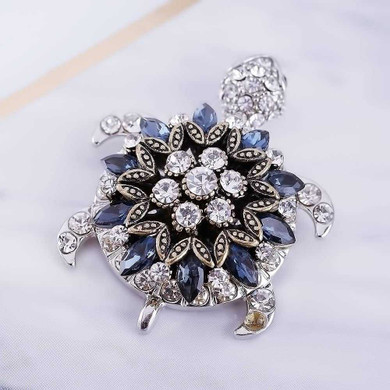 Custom Snap Jewelry Marquise Rhinestone Flower Snap - Blue Ginger Charm Magnolia Vine Button by SnapAccents