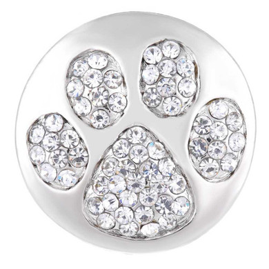 Custom Snap Jewelry Dog Paw Rhinestone Snap - Silver Ginger Charm Magnolia Vine Button by SnapAccents