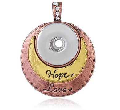 Custom Snap Jewelry Snap Pendant - Rose Gold - Hope, Love Ginger Charm Magnolia Vine Button by SnapAccents